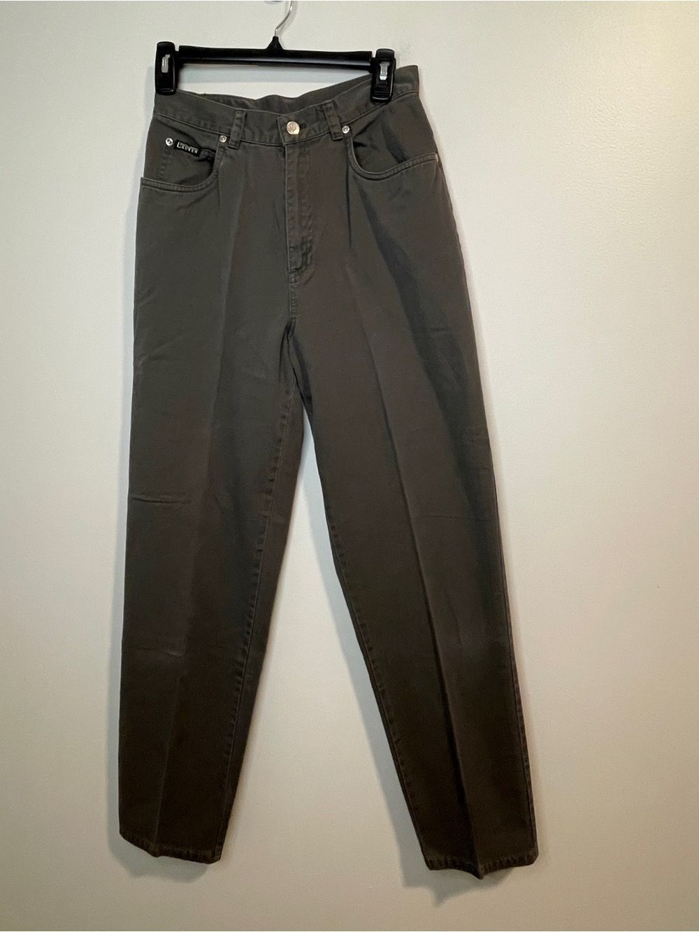 Lauren Ralph Lauren Olive Green High-Waist Tapered Trousers - Picture 1 of 8